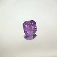 Аметист октагон, фантазийная огранка, 14*14 мм