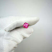 Рубин розовый выращенный, ашер 8*8 мм