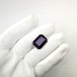 Аметист октагон ступенчатый, 20*15 мм