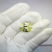 Сапфир желтый выращенный овал 20*15 мм