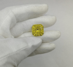 Цитрин, фантазийная огранка, октагон 16*16 мм