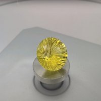 Цитрин, фантазийная огранка, круг, 16 мм