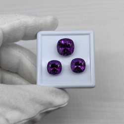 Аметист гарнитур, кушоны 12*12 мм, 10*10 мм
